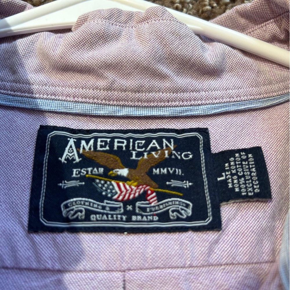 American Living Purple Casual Button Down Shirt - Picture 11 of 12